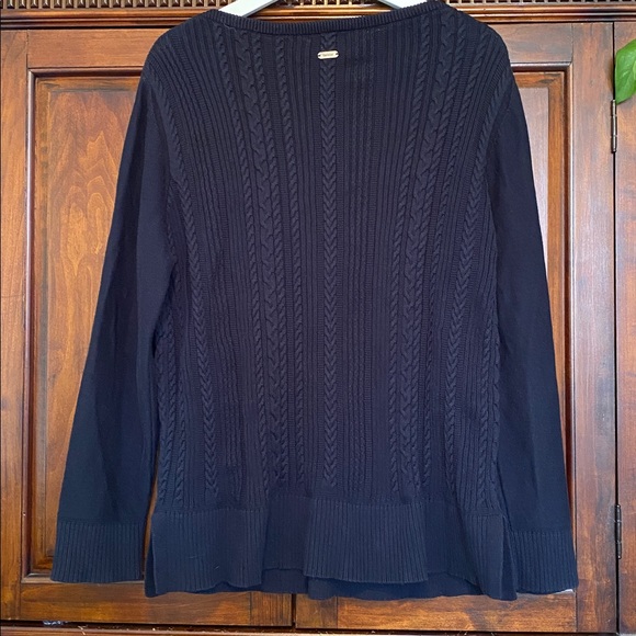 Barbour Hampton Knit Cable 100% cotton Navy sweater Size 14 - Picture 4 of 16